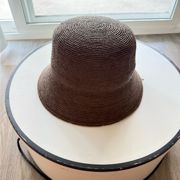 lack of color the inca coco brown crochet raffia bucket sun summer hat medium - Picture 5 of 5